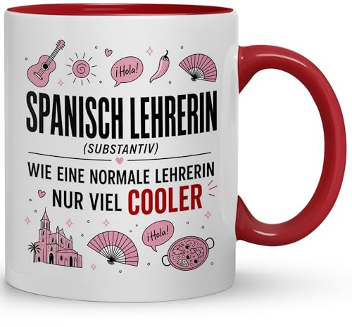 Spanischlehrerin Tasse – Spanisch Lehrerin viel cooler – Geschenk Lehrerin Spanisch, Tasse Spanischunterricht, Geschenkidee Fremdsprachenlehrerin Kaffeebecher