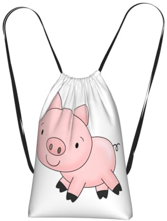 ZYJHYY Rucksack mit Schweinchen-Druck, leicht, Kordelzug, Sporttasche, 14 l, faltbar, für Fitnessstudio, Reisen