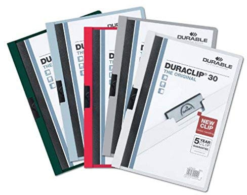 DURABLE Hunke & Jochheim Klemm-Mappe DURACLIP Original 30, Hartfolie, bis 30 Blatt, tr/farbig sortiert
