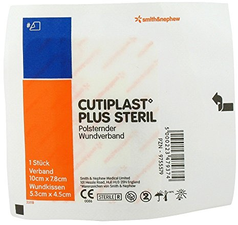 CUTIPLAST Plus steril 7,8x10 cm Verband 1 St