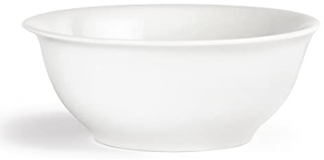 Olympia Whiteware Porcelain Salad Bowls 175mm, White (Pack of 6) | Fully vitrified table service dishes resist heat and thermal shock, with reinforced rolled edges providing chip warranty.