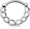 Piercingfaktor Universal Piercing Septum auch für Tragus Helix Ohr Nase Lippe Brust Intim - Schild Clicker Ring Kette Style Silber
