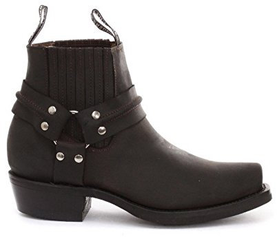 Grinders Renegade Lo Unisex Stivali di Pelle Marrone da Cowboy Motociclisti Occidentali Stivali Alti 40