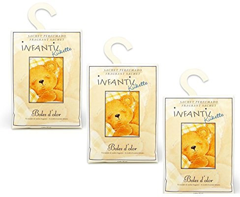 Lot de 3 grandes Sachet parfumé Ours Kukette avec cintre, Parfum d'agrumes, lavande