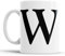 Faithful Prints Alphabet Mug Letter Mugs Initial Coffee Cup Birthday Fathers Day Gift (Letter W)
