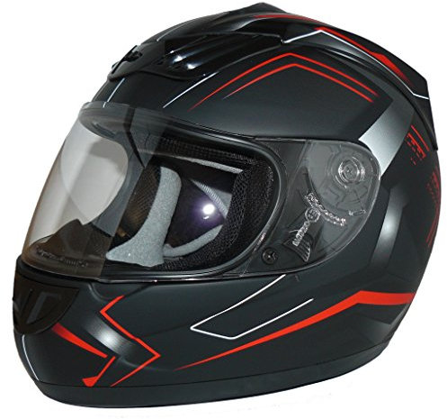 protectWEAR Motorradhelm H510 Arrow schwarz matt/rot - S