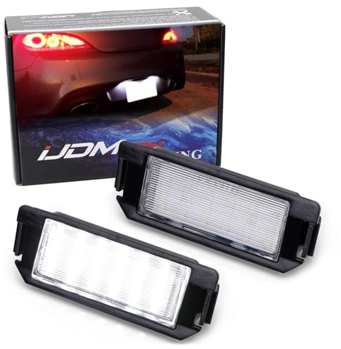 iJDMTOY Oem-Fit 3W Full Led License Plate Light Kit For 11-18 Hyundai Veloster, 09-16 Hyundai Genesis Coupe, 09-19 Kia Soul, Powered By 18-Smd Xenon White Led