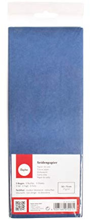 Rayher 67270384 Seidenpapier, ultramarinblau, 50x75cm, 5 Bogen, 17g/m², lichtecht, farbfest, leicht transparentes, dünnes Papier, Geschenkpapier, Papier zum Basteln