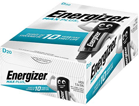 Energizer MAX Plus (D) - Pilas alcalinas (20 Unidades)