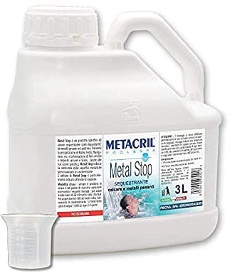 Metacril Metal Stop + Dosatore, Sequestrante dei Metalli e Chiarificante, Non Schiumogeno, Ideale per Piscina o Idromassaggio - 3L