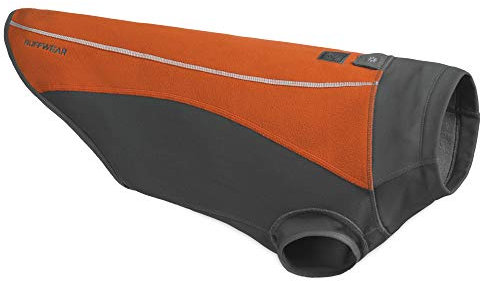 RUFFWEAR Climate Changer Pullover, Leichte, Wetterfeste und Warme Hundejacke mit Konturierten Flügelärmeln, Canyonlands Orange, XX-Small