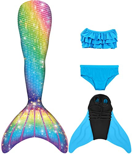 shepretty meerjungfrauenflosse mädchen Neuer Mermaid Tail Badeanzug für Erwachsene und Kinder,xiaolanJCKA09+WJF46-120