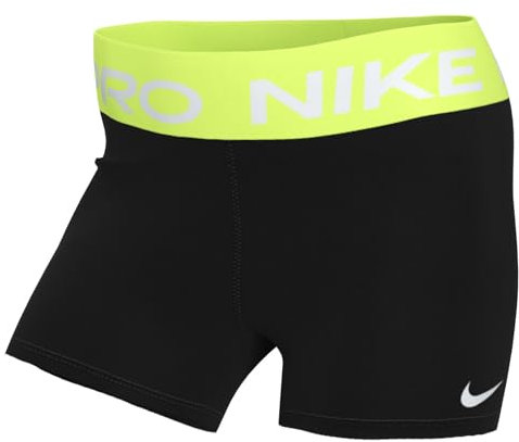 Nike Damen W Np 365 3in Shorts, Schwarz/Volt, XL EU