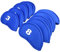 RHINORO - Set of 10 - Golf Iron Clubs Head Covers Cover Protector 3 4 5 6 7 8 9 A SW PW Soft & Lightweight (Blue)