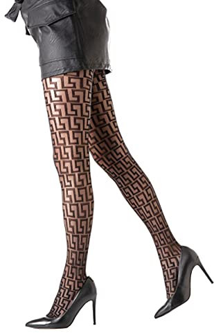 Gi&Gi Elegante Fantasy Transparente Strumpfhose Frau 40Den Extra Komfort Gute Qualität Made in Italy n.1550 (L/XL)