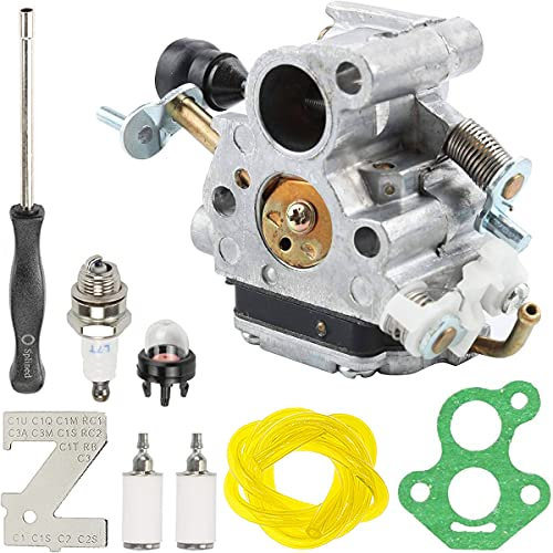 ZAMDOE Carburatore per Husqvarna 435 435E 440 440E per Jonsered CS2240 CS2240S CS410 Motosega, Sostituisce # C1T-EL41 C1T-EL41A 506450501, con Candela Tubo del Carburante
