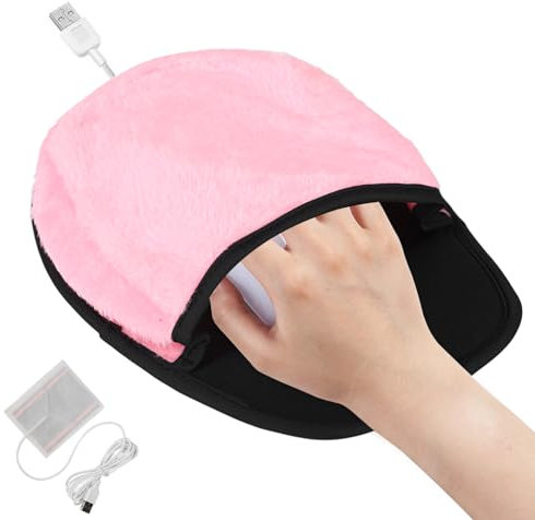 USB -beheizte Maus -Pad, weiche Plüsch -Desktop -Mausheizungsheizung beheizte Schreibtischpadsschischheizung Handwärmer für Männer und Frauen Büro Home Computer Laptop Accessoires, 29 x 22 cm