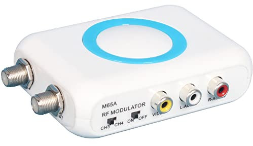 Adaptateur coaxial RCA avec modulateur RF CVBS VHF avec entrée et sortie ANT et commutateur de canal pour magnétoscopes DVD Blu-ray lecteurs Fire Stick PS3 PS4 Tuner TV satellite décodeur vidéo AV