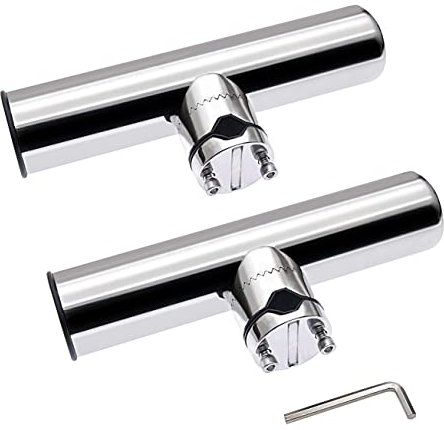 KAOLALI Bootsrutenhalter für Boote, Yachten, Edelstahl, 360 Grad verstellbar, geeignet für Schienen von 22 mm bis 26 mm (2 Stück)