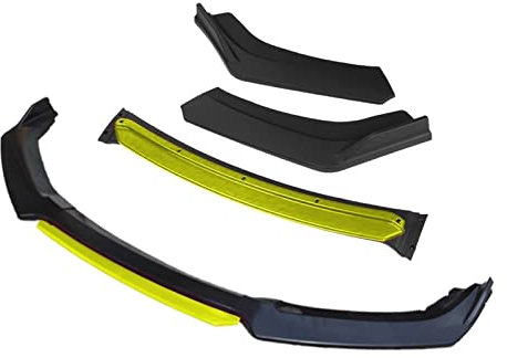 KCSOC 3 stücke Zubehör Auto Front Stoßstange Lippe Diffusor Body Kit Spoiler Fit for Opel Fit for Vauxhall Astra J Black (Color : 4pcs+Yellow)