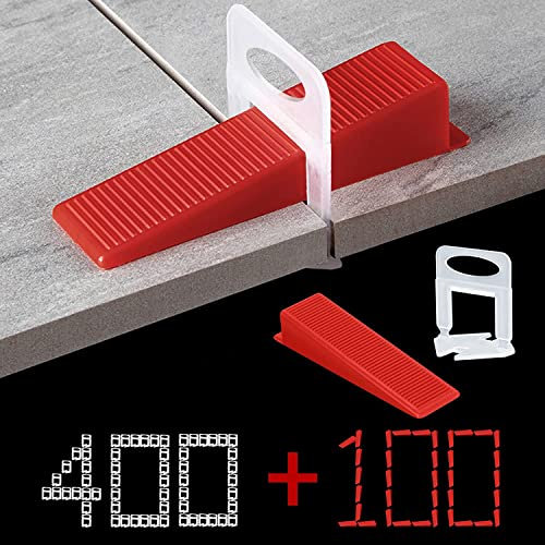 Système de nivellement de carrelage de 3mm de largeur de joint, 400 languettes de traction,100 pièces Cales réutilisables Ensemble,Système de nivellement pour carrelage de Carreaux épaisseur 3–12 mm