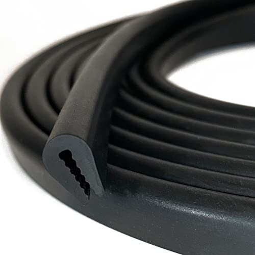 Tintvent Gummikantenverkleidung, Kantenschutzprofil, Kantenband, 7,6 m, U-Kanal-Kantendichtung, PVC-Kunststoff, passend für Kanten bis zu 1,6 mm, schwarz