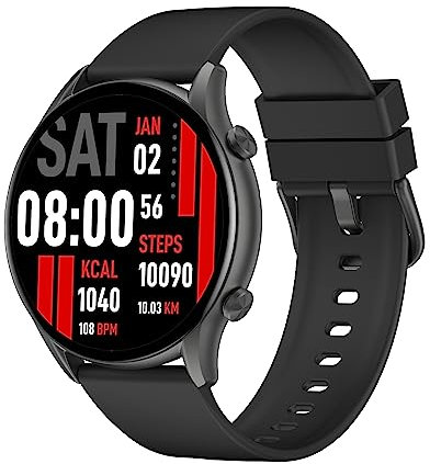 Kieslect Smartwatch Kr, (Answer/Make Call) Fitnessuhr, AI Sprachsteuerung, 1,32 Zoll 3D Curved Multifunktions-Fitness-Tracker, IP68 wasserdichte Semi-AMOLED Uhr, Android & IOS für Business und Casual