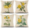 ASDCXZ Blume Kissenbezug 40x40 cm 4er Set, Frisch Gelb Blume Beige Sofa Kissen Dekokissen Kissenbezüge Kissenhülle Waschbar Polyester Flachs Textil Outdoor Polster Kopfkissenbezug Kissen Bezug