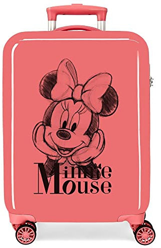 Disney Minnie in Love Rosa Kabinenkoffer 38x55x20 cm Starres ABS Seitliches Zahlenschloss 34L 2 kg 4 Doppelrollen Handgepäck