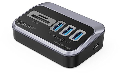Orico 4-Port Type-C Connector USB 3.2 GEN1 TF/SD Card Reader Multiplexer HUB