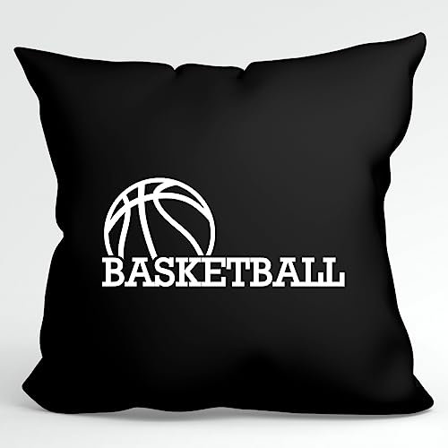 Huuraa Kopfkissen Basketball Ball Geschenk 40x40cm mit Füllung Black Baumwolle Basketball Deko