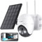 ieGeek 5MP Camara Vigilancia WiFi Exterior, PTZ 360° Cámara Vigilancia Solar, Detección Humana PIR, Visión Nocturna en Color, Audio Bidireccional, Almacenamiento Local/Nube, Compatible Alexa，IP65