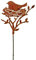 Darthome Birds Nest Garden Stake 18x60cm Steel Rusted Metal Robin Decorative Lawn Spike Ornament