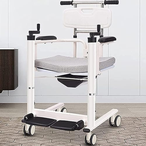 AOKLEY Patientenlifter-Rollstuhl für zu Hause,Selbstbedienungs-Patientenlifter mit weichem Sitz und Toilettensitz,behindertengerechten Badewannen-Duschsitzen für Erwachsene