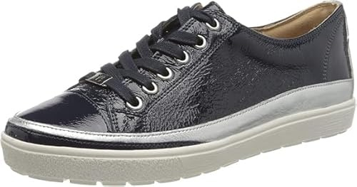 CAPRICE Damen Plateau Sneaker aus Leder zum Schnüren, Blau (Ocean Comb), 39 EU