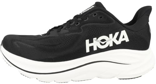 Hoka Herren Clifton 10 Laufschuhe, Schwarz/Weiß, 47 EU
