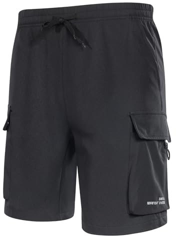 Santic MTB Hose Herren Radlerhose Schnelltrocknend Mountainbike Hose Fahrradhose mit 4D Sitzpolster Elastische Outdoor Sport Herren Radhose MTB Bike Shorts Sommer Schwarz S