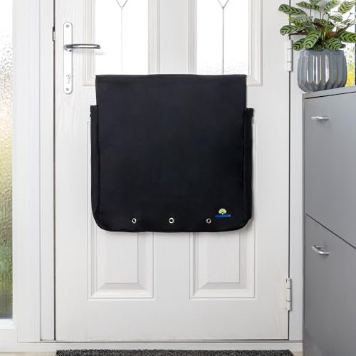Letterbox Catcher for Front Door – Dog-Proof Mail Guard, Stops Mail Mess – Easy to Install, Large Capacity – Includes Letter Opener – Black or White