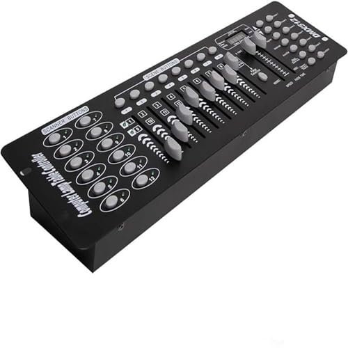 DMX-512 Controller Console, 192 Canali, DJ Luce Controller Console 240 Scene per Mini DMX Controller DMX, Luce Luce per Festa DJ Disco Moving Head Lampada Operatore Attrezzatura (Nero)