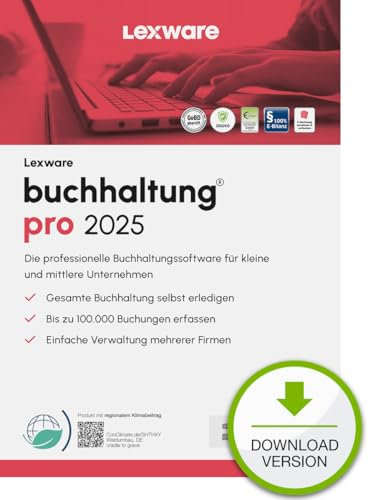 Lexware buchhaltung Pro 2025 (365 Tage)l Buchhaltungs-Software vom Marktführer | PC Aktivierungscode per Email