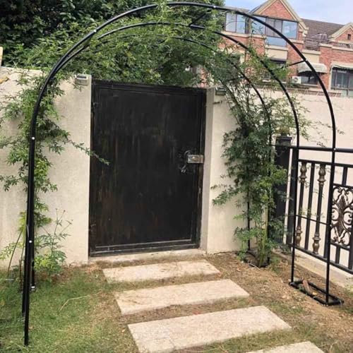 Arche de jardin en métal avec grande largeur et différentes hauteurs pour rosiers et plantes grimpantes Noir 1,8 m x 2,2 m