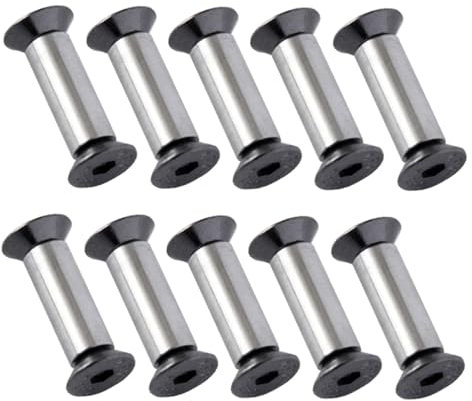Harilla 10Pcs Flat Head Screw Rivet Knife Making Handle Bolt Hex Fastener Shaft