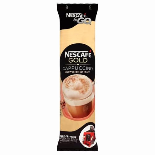 Nescafe & Go Gold Blend Cappucino Coffee Cups (8 pack) x 1, Instant Unsweetened On-the-Go Hot Drink for Travel Office with Welari Thank You Card | (1pack)
