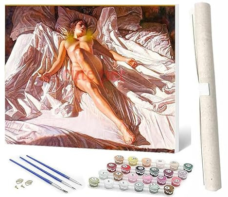 WMZPOY Peinture par Numero Kits DIY Acryliques Kit de femme nue 2 Peinture par Numéro Peinture Numéro pour Adultes avec Brosses et Peinturessans Cadre 40x50cm