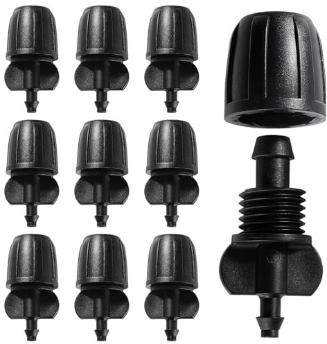 VooGenzek 10 Pezzi Raccordi per Irrigazione, Connettore Tubo a 2-Vie da Giardino per Tubo 8/12 mm a 4/7 mm, Connettori per Irrigazione, Drip Tubing Connettori Spinati, per Prato, ​Giardin