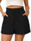 StylSense Ladies Shorts Womens Summer Cotton Linen Shorts for Women UK Elastic High Waist with Pockets Black