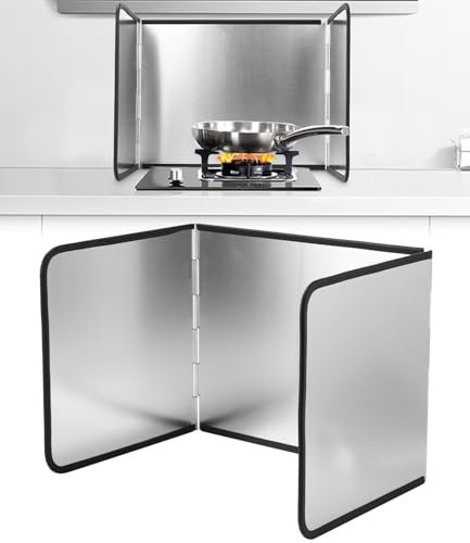 Ixydor Spritzschutz Faltwand Küche, Spritzschutz Faltbar Herd Küche, Spritzschutz Küchenrückwand,40 x 30 x 30.5 cm Spritzschutz Küche, Fettspritzschutz Spritzschutz Herd, Geeignet für Herd,Separate