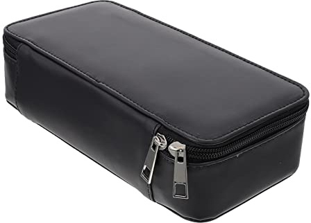 PHENOFICE Federmäppchen mit Doppellagiger Aufbewahrung Großes Stifteetui aus Schwarzem Material Schreibwarentasche für Schule und Büro Multifunktionaler Stiftehalter für Studenten