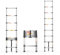 HSHa Telescopic Ladder, 2.6M Stainless Steel, 9 Steps, 150kg Capacity, EN131 Certified