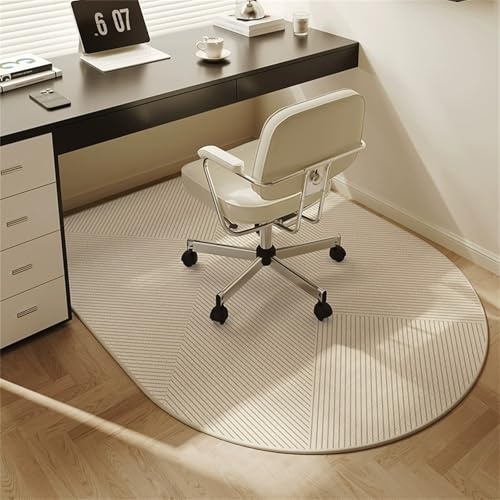 Hixingo Office Chair Mat for Carpeted and Hardwood Floors, Non-Slip Rolling Chair Desk Rug TPE Carpet Floor Protecto-Easy Glide (Grey Line,120 * 80cm)